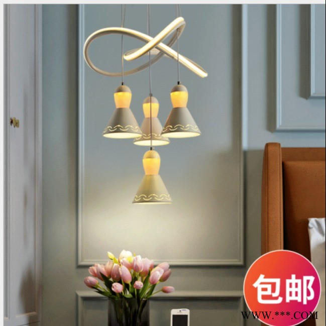 现代艺术led吊灯 三头亚克力客厅餐厅灯 吧台咖啡厅个性北欧吊灯图1
