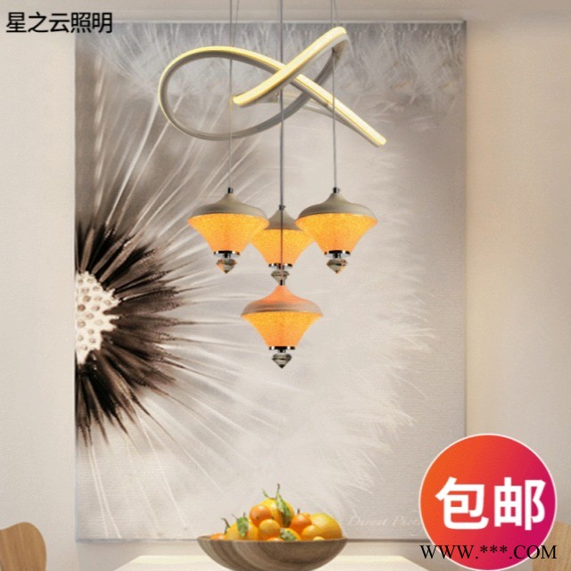 厂家批发led吊灯 现代个性创意艺术餐厅灯北欧亚克力时尚客厅吊灯 量大优惠图1