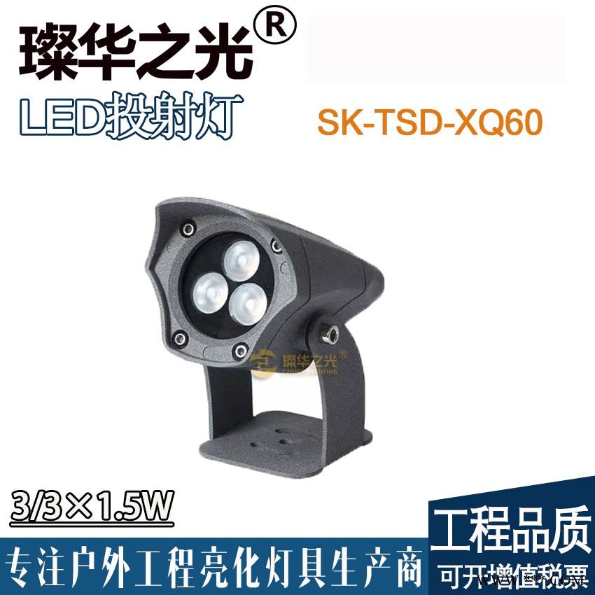 璨华照明SK-TSD-XQ60 LED投光灯3W5W圆形投射灯户外防水景观小射灯图1