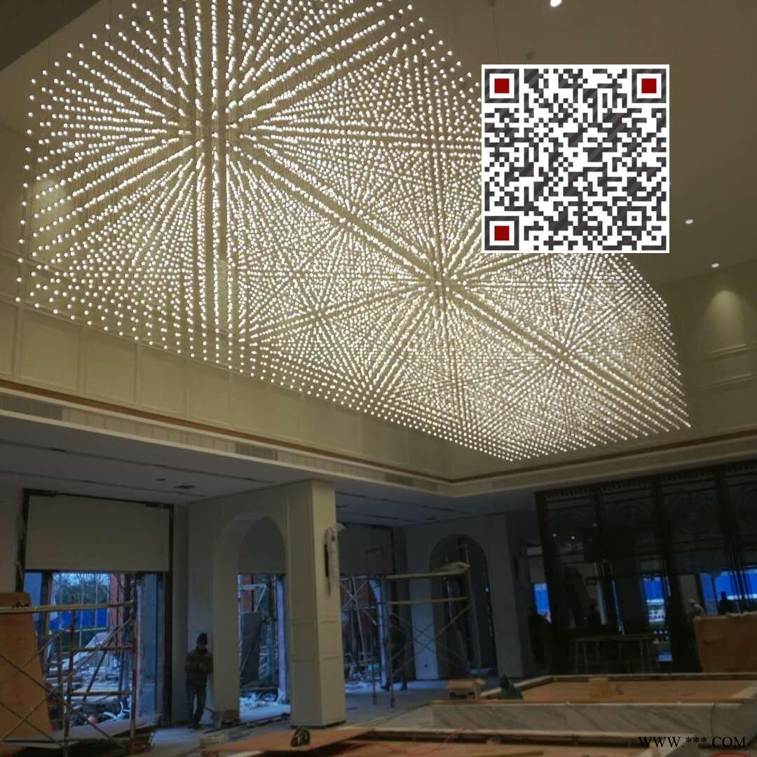 铭星打造展厅高端 高颜 高质LED不锈钢框架光立方灯 酒店大堂 大型展厅  链锁商场 豪华别墅专用美陈装饰吊灯图1