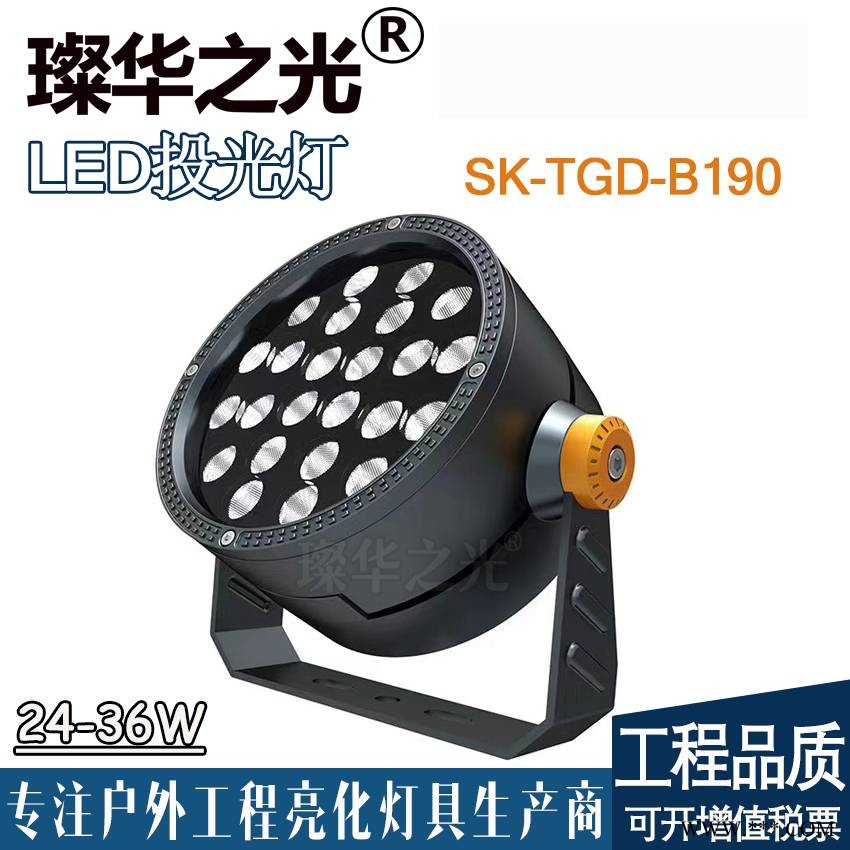 璨华照明SK-TGD-B190圆形投光灯LED户外防水照树灯广告牌射灯图1