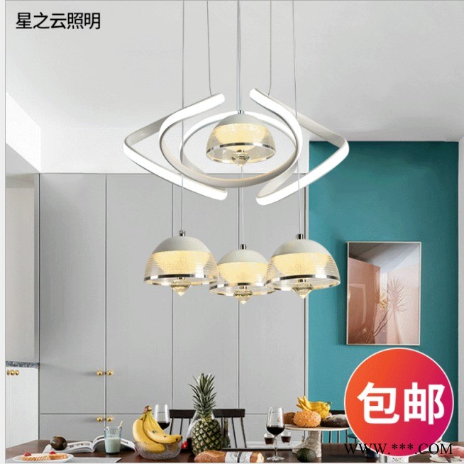 现代简约吊灯 创意个性大气展厅led灯 网红设计师餐厅艺术客厅灯具图1