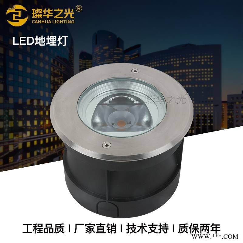 户外防水圆形led偏光地埋灯雕塑射灯公园广场侧光埋地灯图1