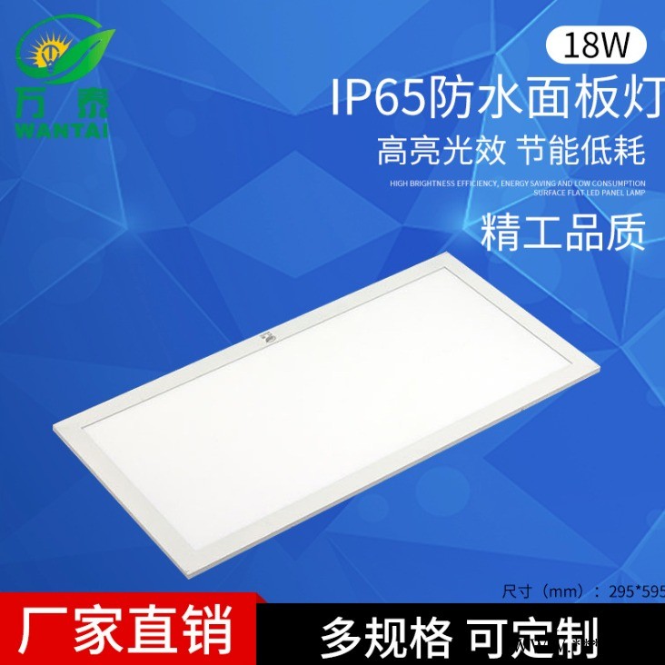 万泰厂家直销 295x595LED集成吊顶灯 IP65防水面板灯厨卫灯吸顶灯批发图1