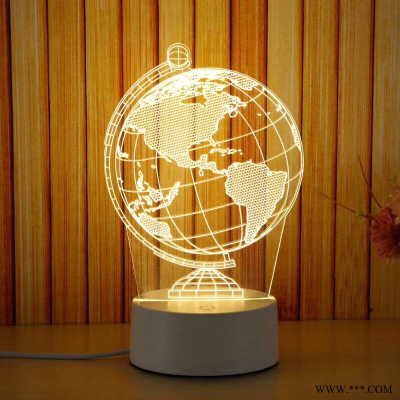 led小夜灯地球仪 创意3D台灯卧室床头灯支持定制图案专业出口图1