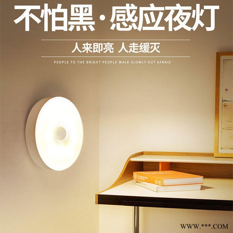 人体感应灯带充电式吸顶灯卧室床头起夜灯睡眠灯楼道橱柜小灯夜光灯图1