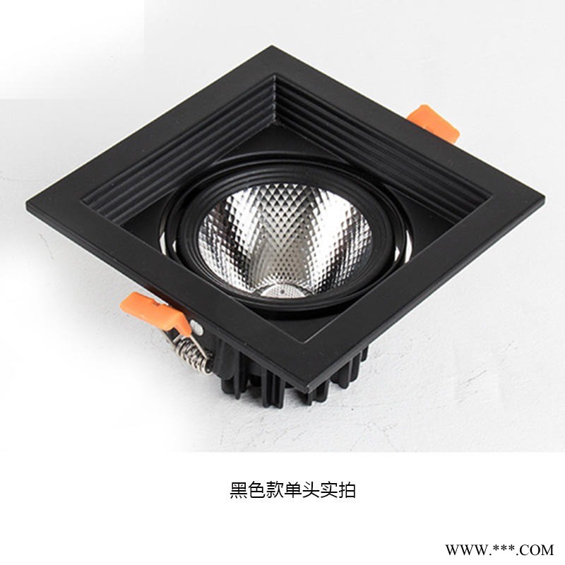 LED斗胆灯 超麦嵌入式双头COB射灯 格栅灯 豆胆灯 暗装方形led射灯图1