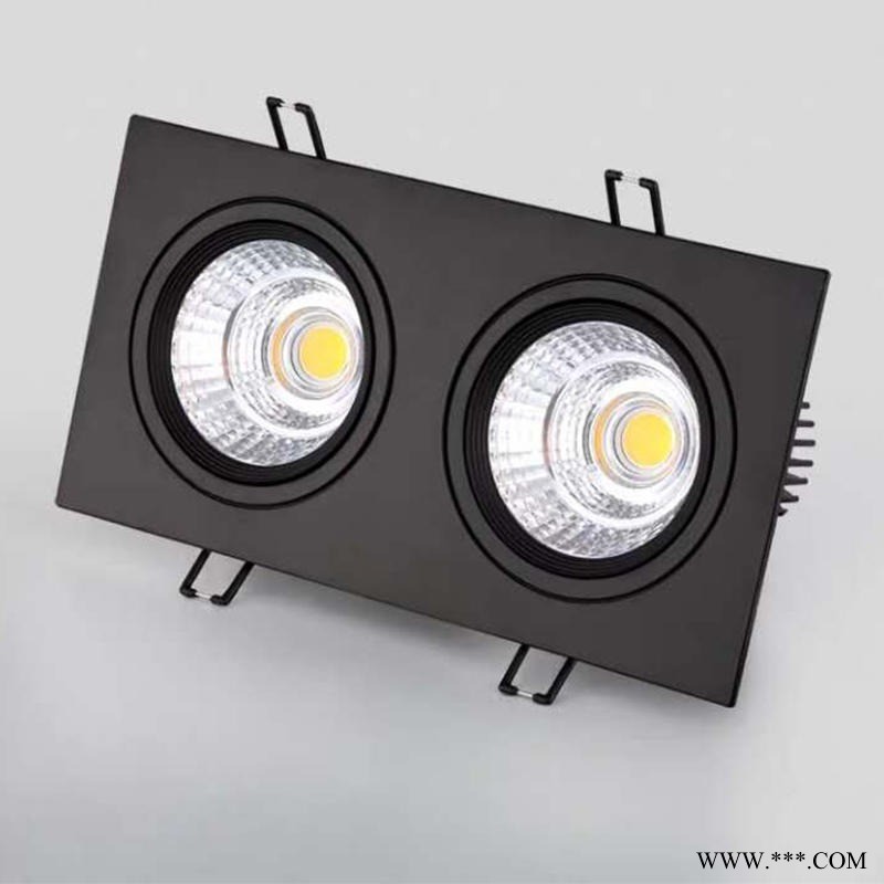 长方形筒灯 三色变光嵌入式led天花灯 豆胆格栅灯 COB格栅灯图1