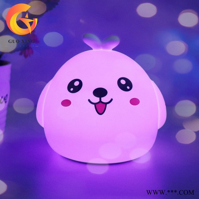 创意卡通动物小夜灯 卧室客厅usb充电补光灯 迷你可爱七彩变色小台灯 工厂定制直销图1