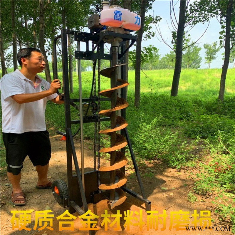 诺源W1806手扶式电线杆打坑机 路灯打桩机螺旋式经久耐用山地可用图1