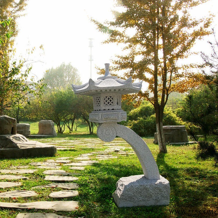 厂家直销石灯 石灯笼 太阳能石灯 庭院别墅立式石雕石灯 草坪灯图1
