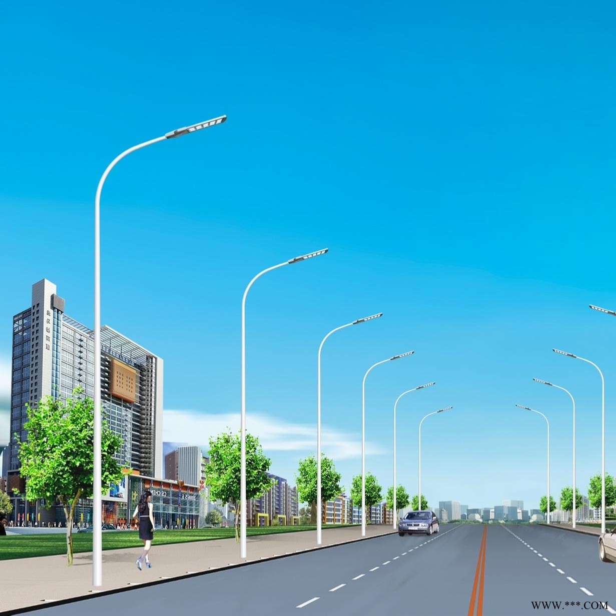 霁月灯饰  市电路灯  太阳能路灯  6米单臂路灯 新农村建设路灯  厂家直销图1