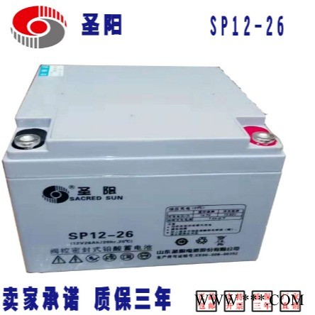 全新圣阳蓄电池SP12-26 圣阳12V26AH蓄电池 庭院灯用蓄电池 草坪灯用蓄电池 质保一年图1