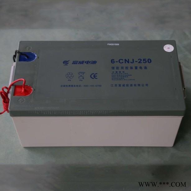 直销 富威蓄电池6-CNJ-250 胶体电池12V250AH 太阳能电池 路灯电池 价格参数图1