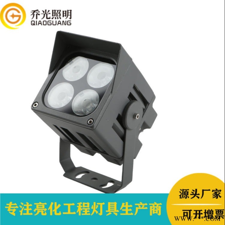 乔光照明GB-TGD170-W8大透镜方形投光灯led窄光束投射灯20W带帽檐科锐灯珠投光灯户外照树灯图1