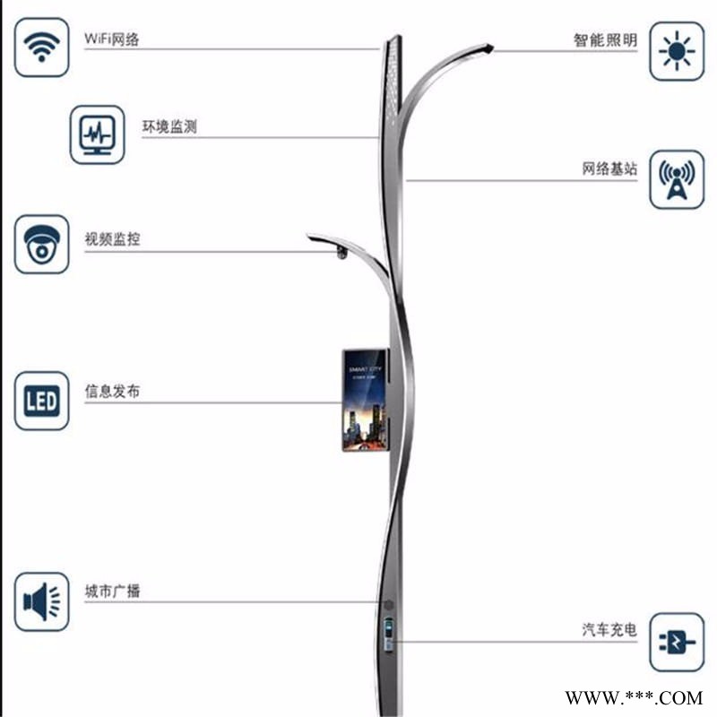 巴彦淖尔智慧路灯厂家  新型智慧路灯充电桩灯杆含软件智慧城市道路照明设施路灯图1