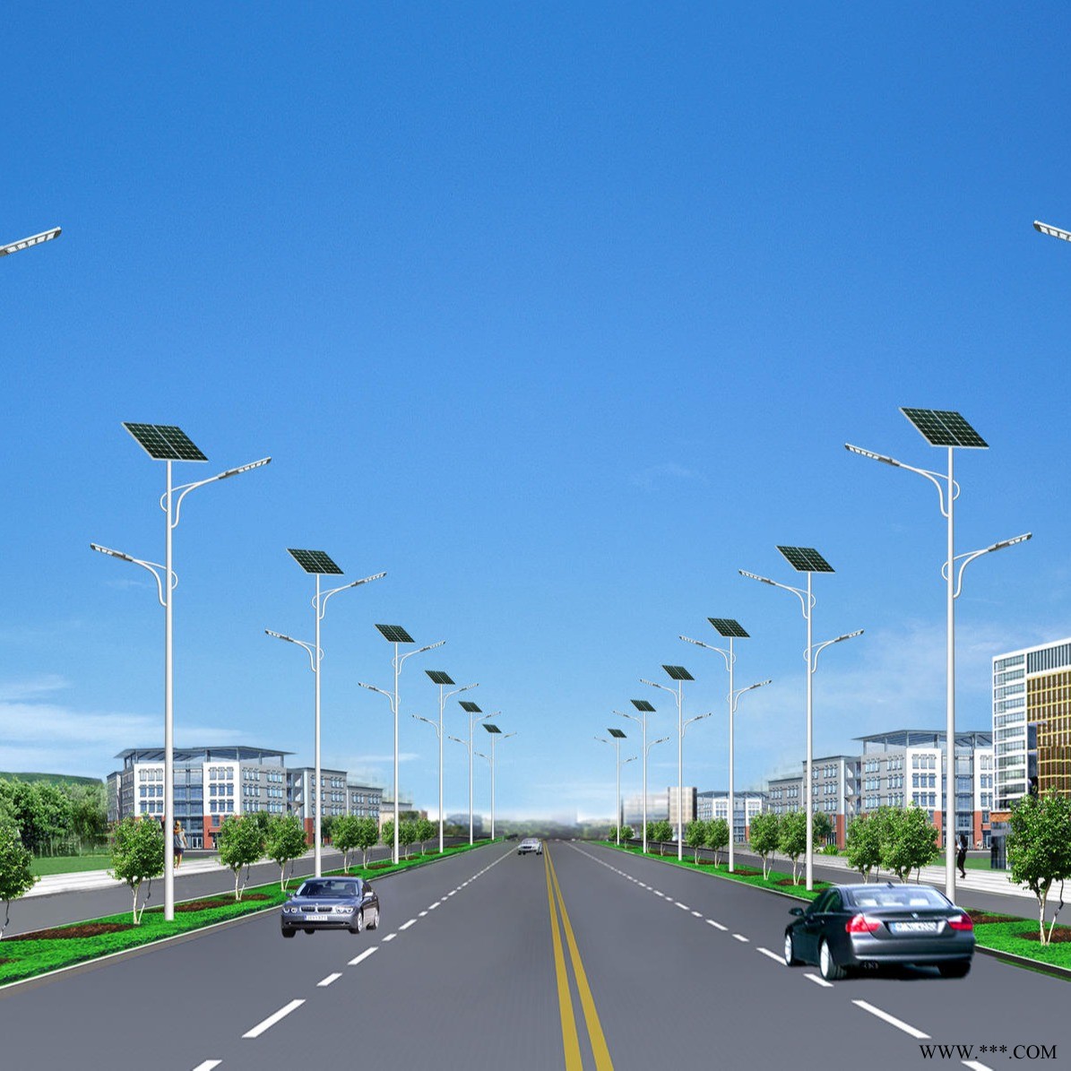 江苏太阳能路灯 30W乡村路灯 6米城市路灯定制批发图1
