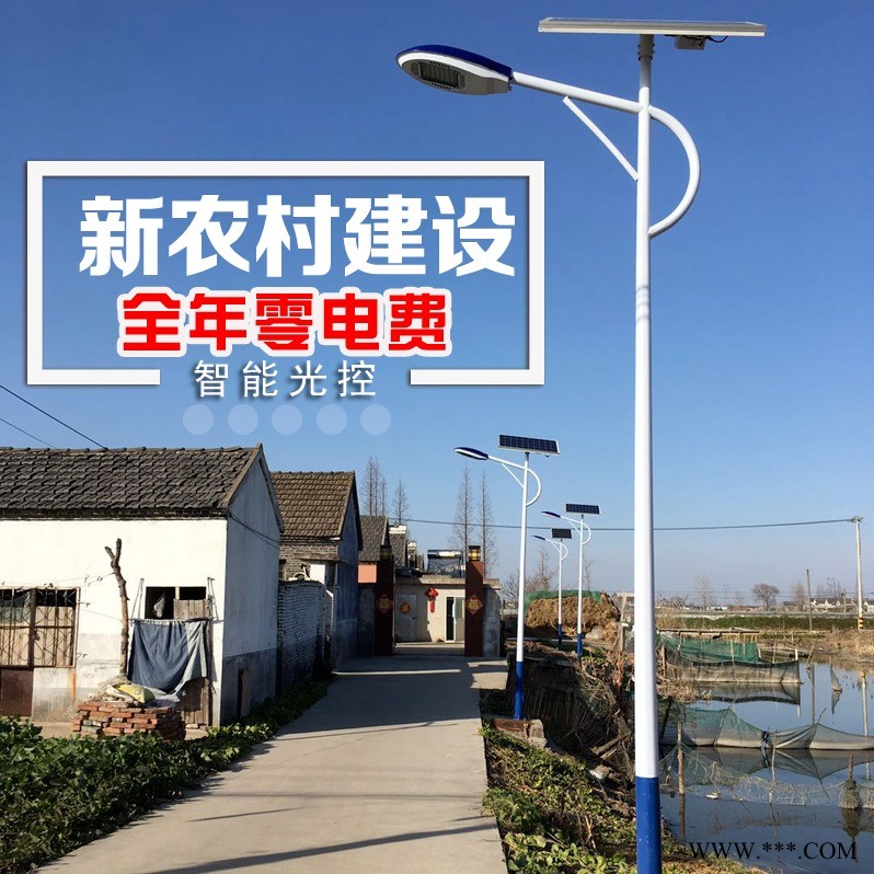 宁夏太阳能路灯厂家 5.5米高不用电费的路灯 下蓝上白路灯图1