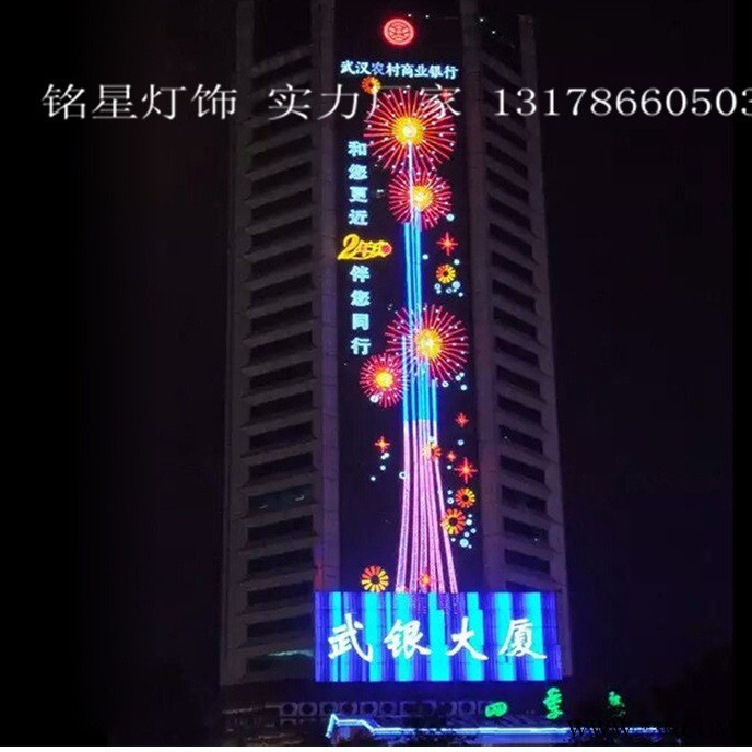 幕墙灯饰画商场美陈亮化楼体外墙灯光玻璃创意户外防水LED霓虹灯图1