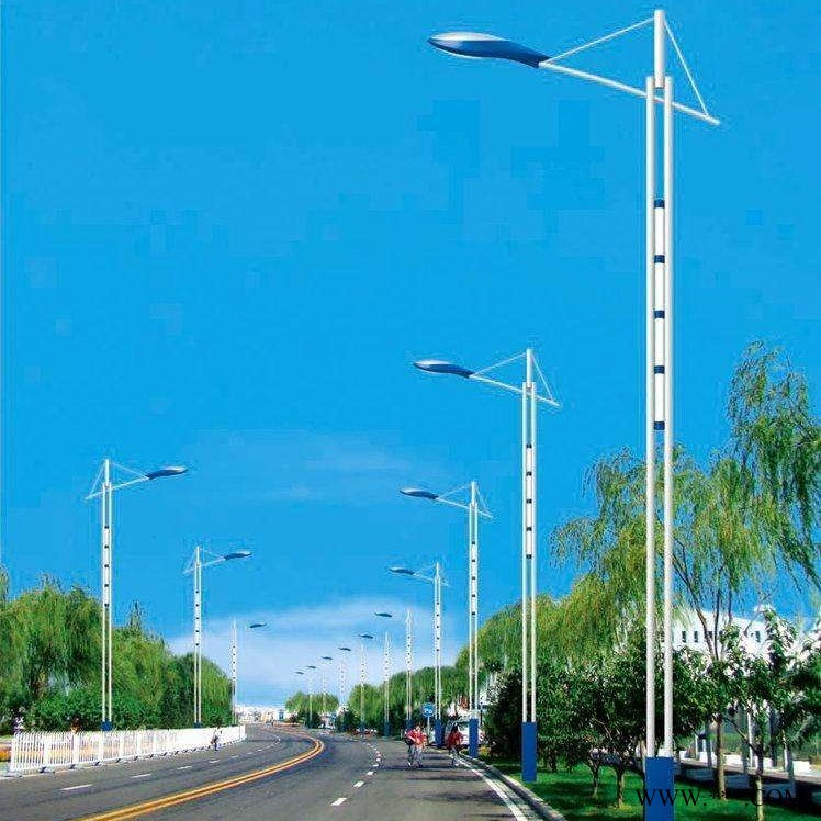 霁月灯饰  江苏扬州厂家  路灯 led路灯 市电 双连杆路灯 6米7米 双臂 led灯 厂家 来图加工图1