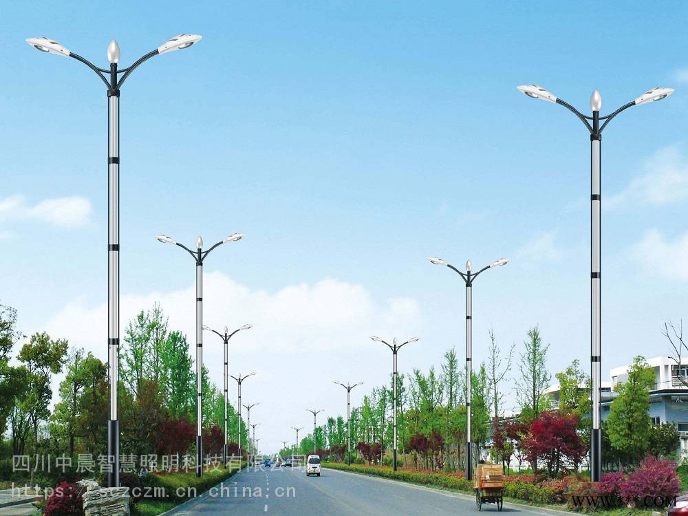 中晨路灯厂家不锈钢双臂路灯文化广场双臂路灯图1