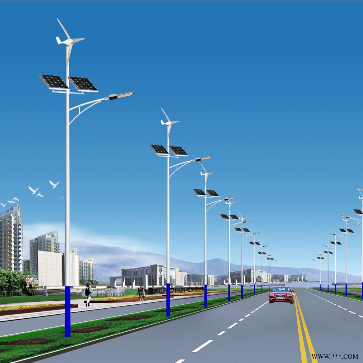 霁月灯饰  太阳能路灯厂家 高亮防水路灯 新农村建设LED市政路灯图1