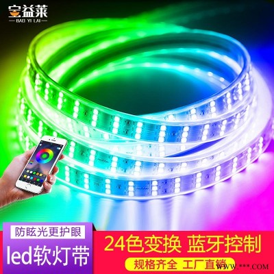宝益莱变色led灯带 客厅吊顶软灯条 户外rgb七彩霓虹灯 家用跑马灯