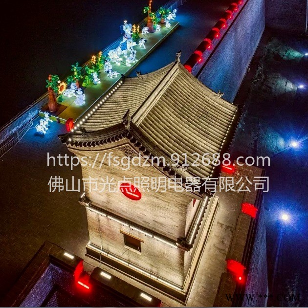 太原古县城古建亮化照明灯光工程供应 佛山光点照明 2700K洗墙灯 投光灯 瓦楞灯 古建筑夜景灯光灯具供应商光点照明图1