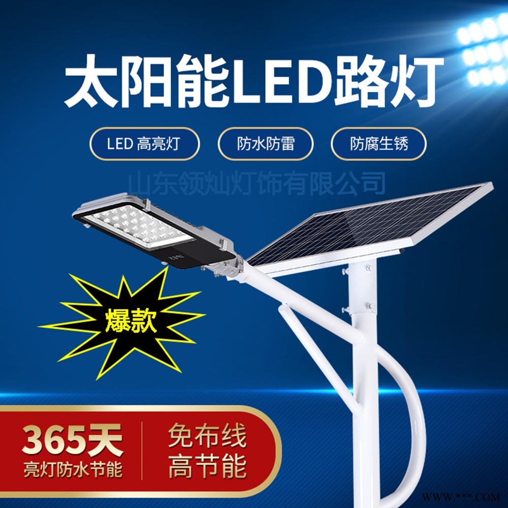 沧州LED路灯沧州太阳能路灯沧州路灯厂家沧州锂电池太阳能LED路灯厂家沧州美丽乡村路灯厂家直销领灿TYN0328-03图1