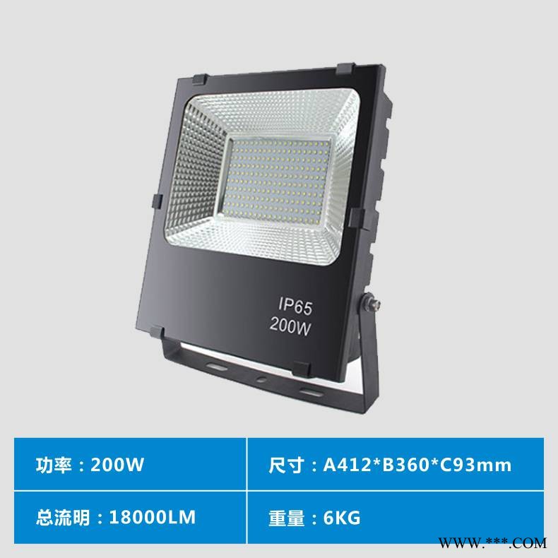 超薄方形黑色led投光灯200W图1
