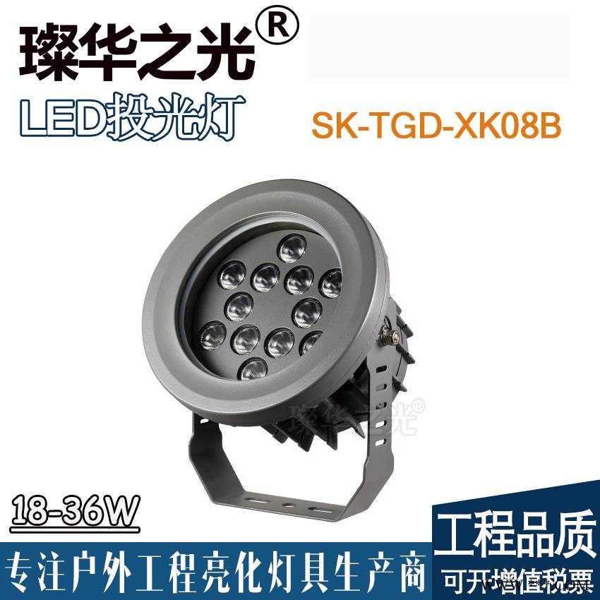 LED投光灯圆形36W楼体亮化园林景观庭院60W投射灯图1
