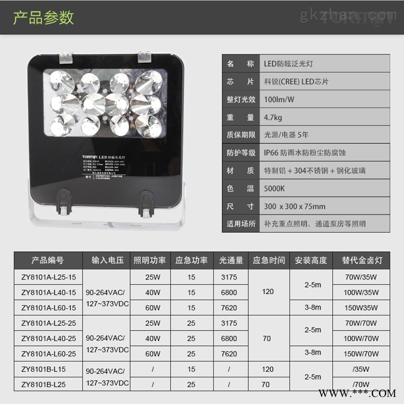 LED防眩F泛光灯（应急）图1