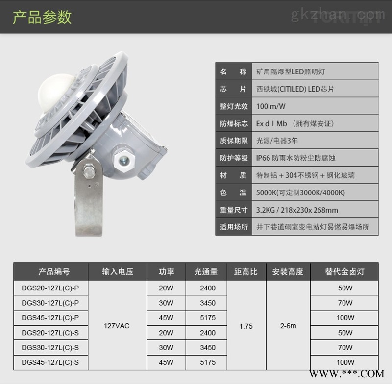 矿用隔爆型LED巷道灯图1