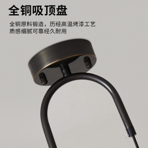 床头灯简约小吊灯现代时尚主卧室灯客厅背景灯书房灯北欧全铜灯具图2