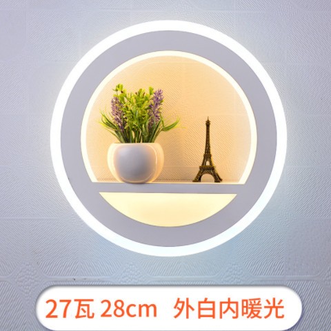 卧室床头壁灯过道现代简约亚克力圆形客房走廊楼道LED酒店壁灯具图2
