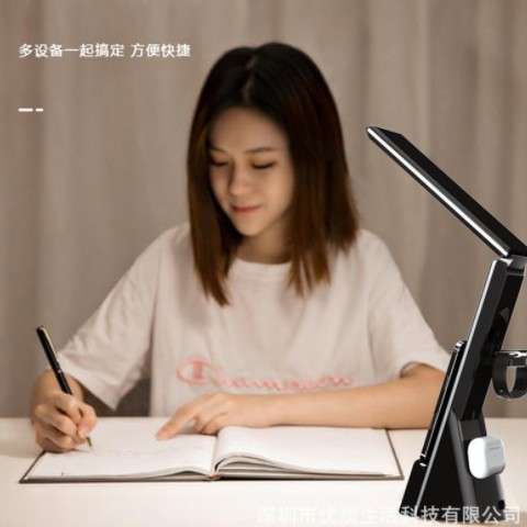 直供15w无线充电台灯新品创意简约折叠无线充电器 三合一护眼台灯图3