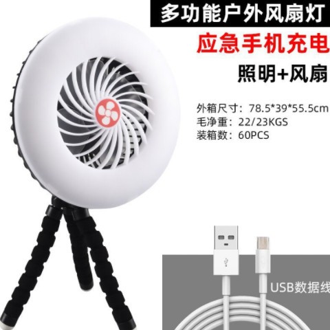 新款太阳能充电户外露营灯便携式帐篷灯夜市摆摊带风扇多功能灯图2