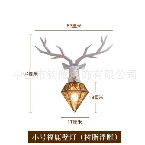 招财鹿头壁灯北欧式客厅电视背景墙床头个性创意鹿头墙壁灯装饰品图2