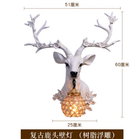 招财鹿头壁灯北欧式客厅电视背景墙床头个性创意鹿头墙壁灯装饰品图3