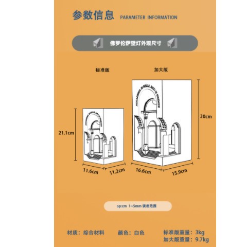 万仕通佛罗伦萨感应夜灯走廊石膏灯嵌入式楼梯墙角内嵌壁灯氛围灯图1