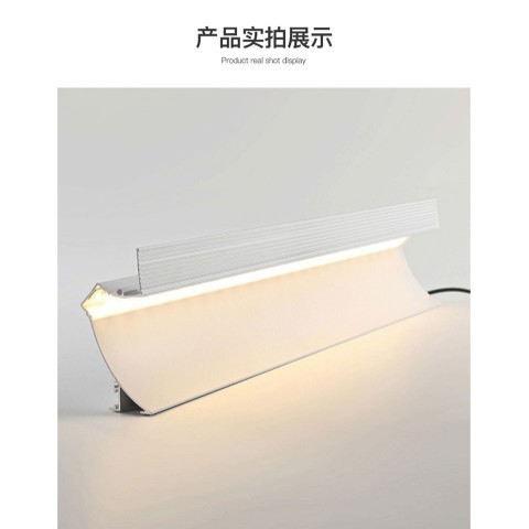 洗墙灯COB线性灯嵌入式线形灯回光槽悬浮吊顶灯带暗装弧形反光槽图2