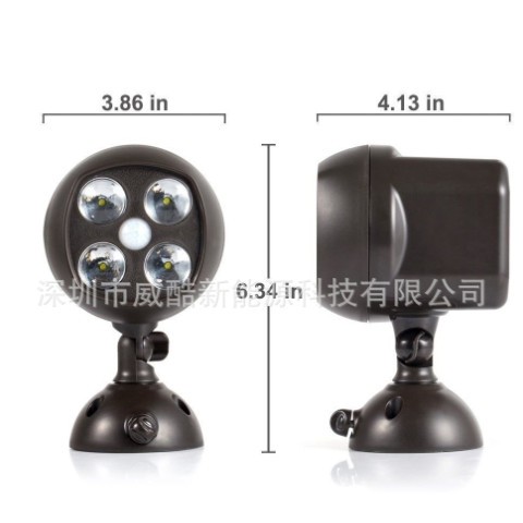 户外LED灯电池款感应灯多功能旋转壁灯太阳能灯车库照明路灯射灯图1