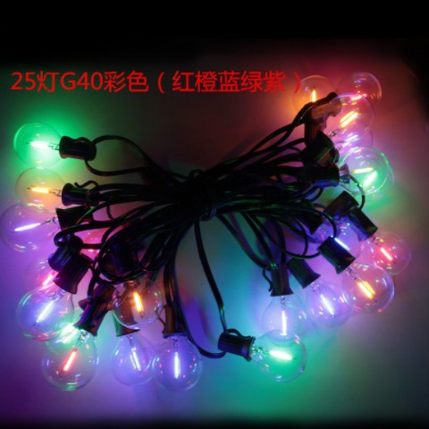 现货G40太阳能灯串LED球泡灯E12户外防水圣诞灯庭院装饰彩灯带图3