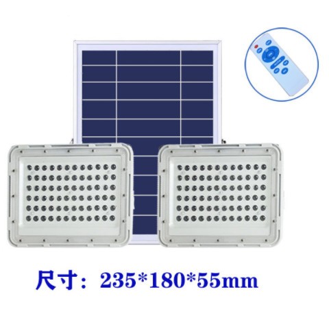 工厂直销第三代太阳能路灯太阳能庭院灯一拖二LEDIP66户外投光灯图2