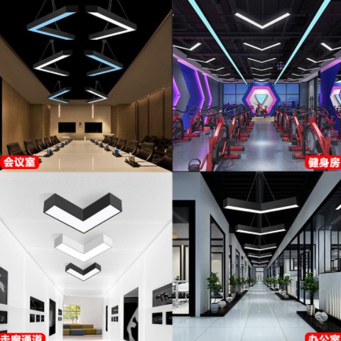 V字形吊灯办公室网咖吧电竞健 身房几何异形拼接箭头造型灯图3