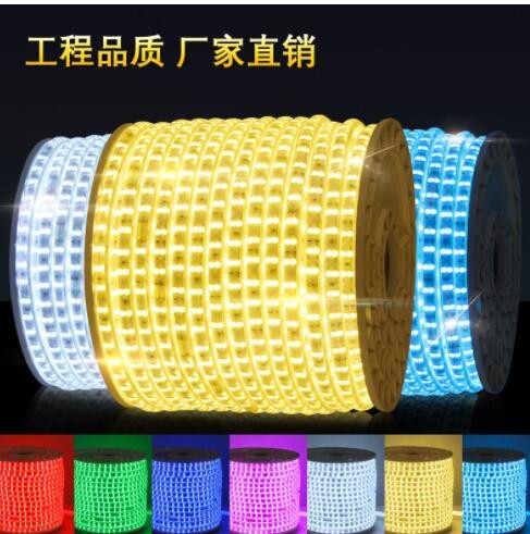 LED灯带2835高压防水5050led贴片柔性软灯条5730双排三排220v灯带图1