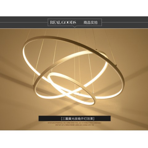 北欧后现代简约吊灯LED创意客厅灯卧室餐厅吧台圆环灯亚克力灯具图3