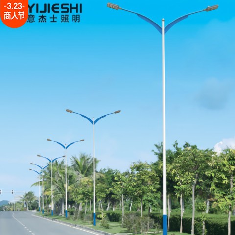 新农村LED市电双臂道路灯建设市政道路工程高亮双头路灯厂家图3