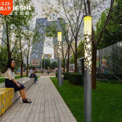 4M圆柱形景观灯售楼部门口亮化立柱灯小区现代步道路灯庭院灯柱图3
