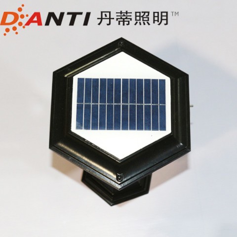 家用太阳能柱头灯 户外草坪庭院路灯 平顶压铸铝太阳能柱头灯批发图2